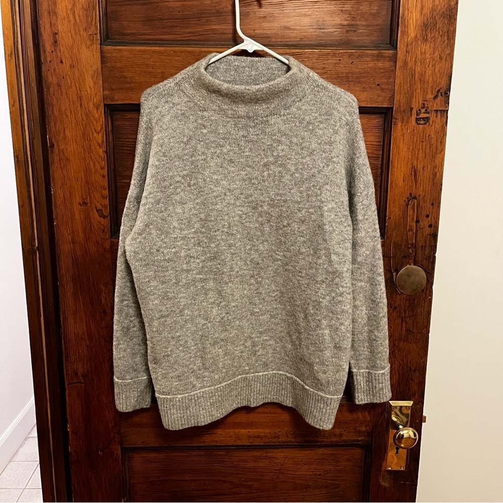 For The Republic Grey Womens Mock Neck Sweater - Size Large